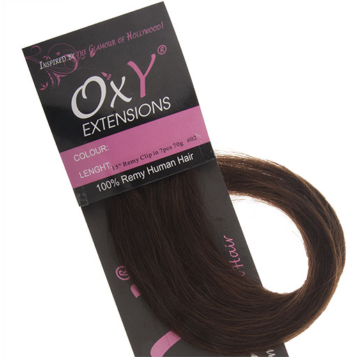 Lasni podaljški Clip On 38cm 70g 02 Temno Rjava-0 Lasni podaljški Clip On 38cm 70g 02 Temno Rjava-0