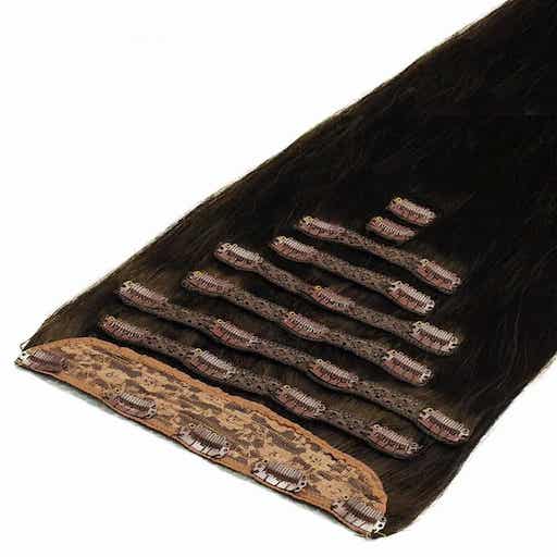 Deluxe Clip On 50cm 200g 1C Mocha Rjava-0 Deluxe Clip On 50cm 200g 1C Mocha Rjava-0