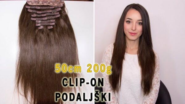 deluxe-clip-in-extensions-50cm-200g 50 cm 200 g clip-on lasni podaljški za dolge lase
